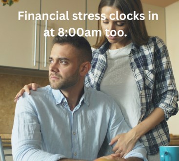 financial stress clocks in at 8:00am too