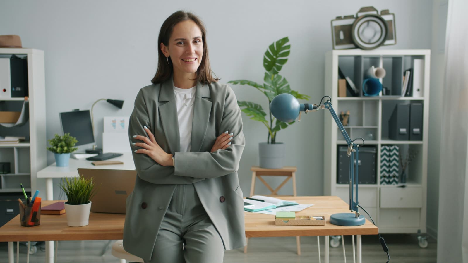 Woman leader standing in an office